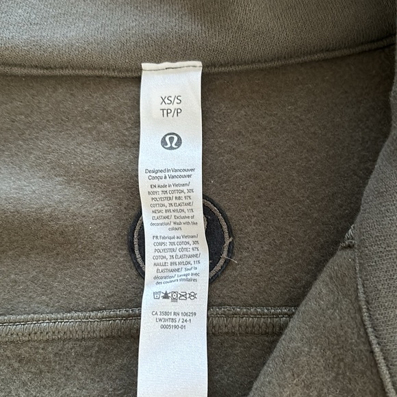 Lululemon oversized half zip sweatshirt- Olive - Picture 2 of 8